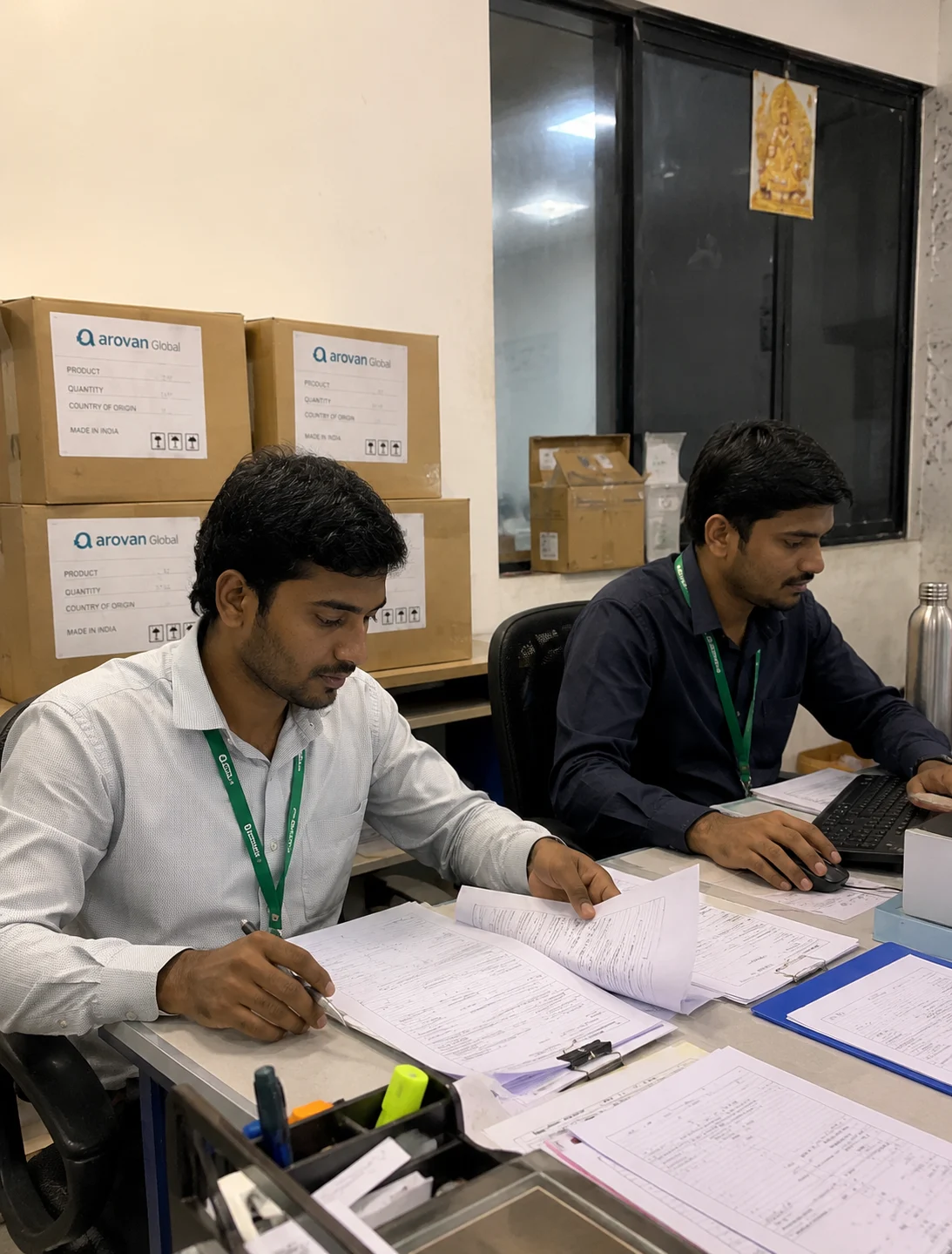 Logistics Team Preparing Documents